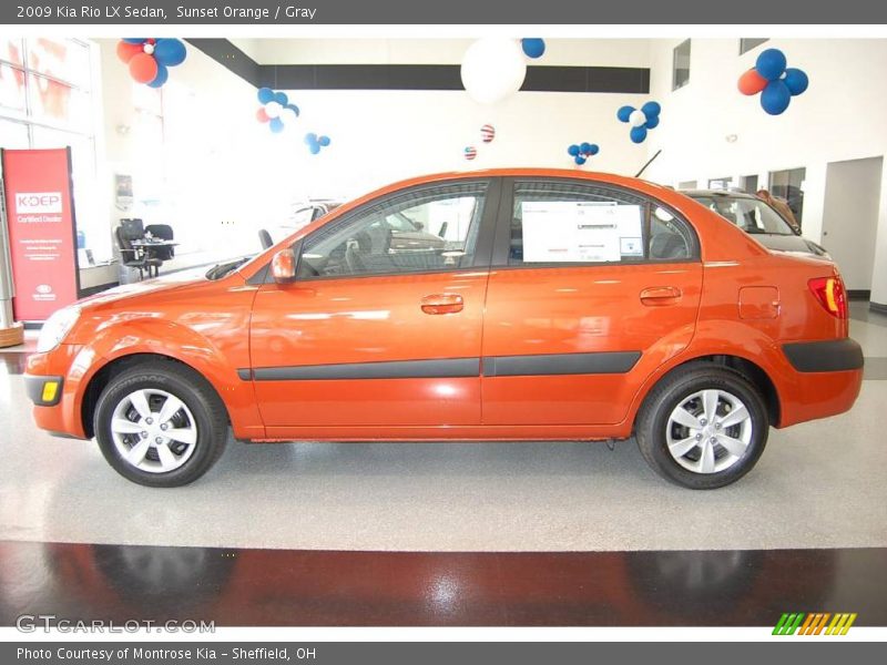 Sunset Orange / Gray 2009 Kia Rio LX Sedan