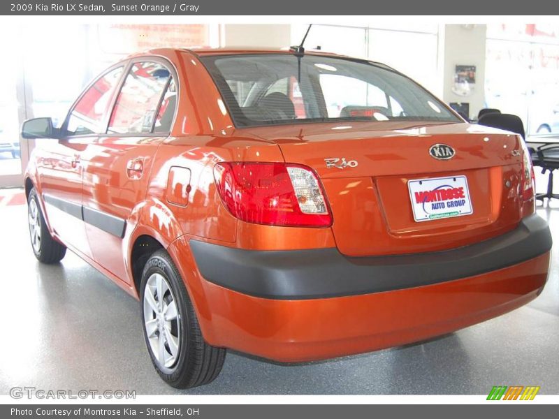 Sunset Orange / Gray 2009 Kia Rio LX Sedan