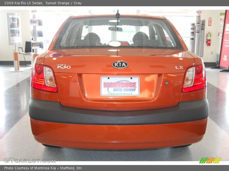 Sunset Orange / Gray 2009 Kia Rio LX Sedan