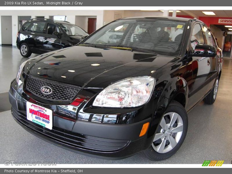 Midnight Black / Gray 2009 Kia Rio LX Sedan
