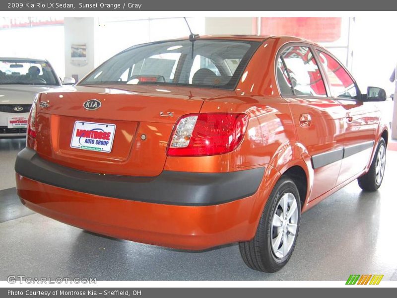 Sunset Orange / Gray 2009 Kia Rio LX Sedan