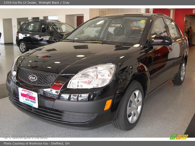 Midnight Black / Gray 2009 Kia Rio LX Sedan