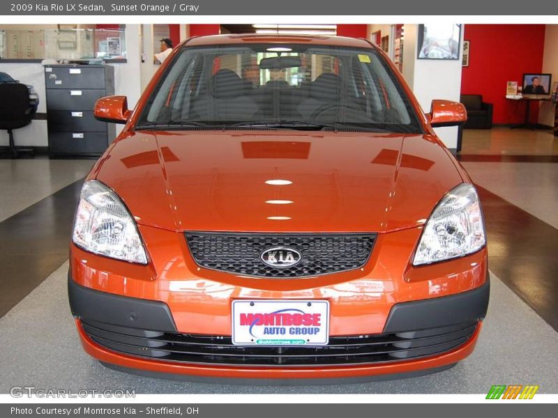Sunset Orange / Gray 2009 Kia Rio LX Sedan