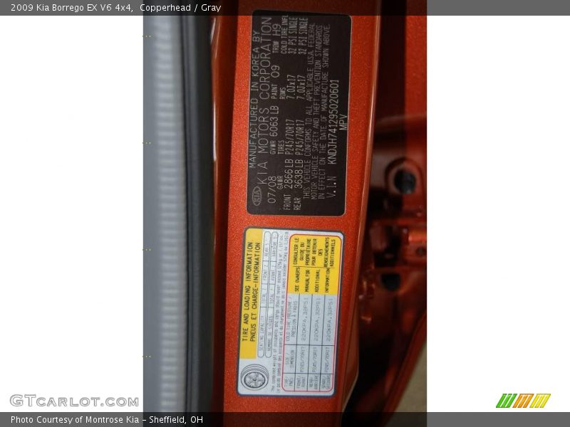 Copperhead / Gray 2009 Kia Borrego EX V6 4x4