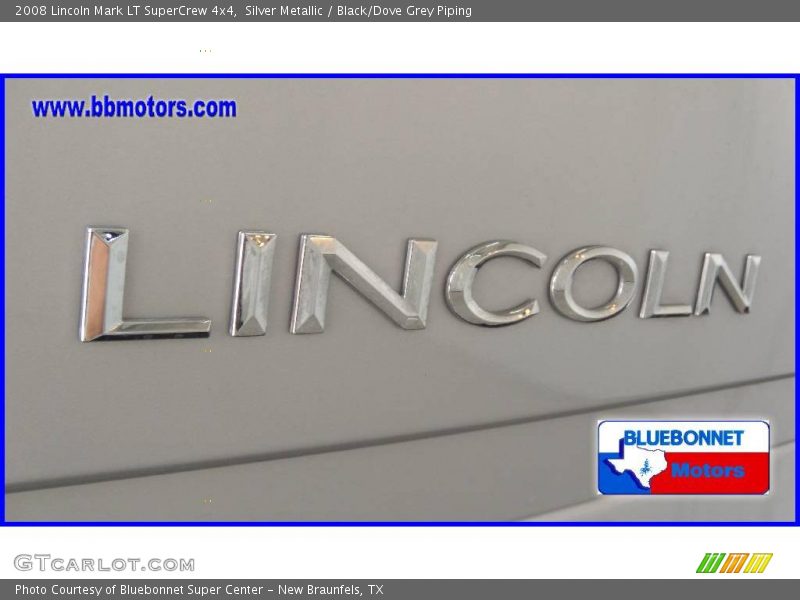 Silver Metallic / Black/Dove Grey Piping 2008 Lincoln Mark LT SuperCrew 4x4