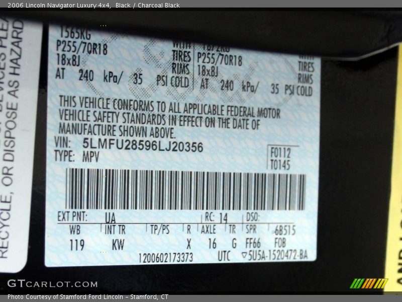 Black / Charcoal Black 2006 Lincoln Navigator Luxury 4x4