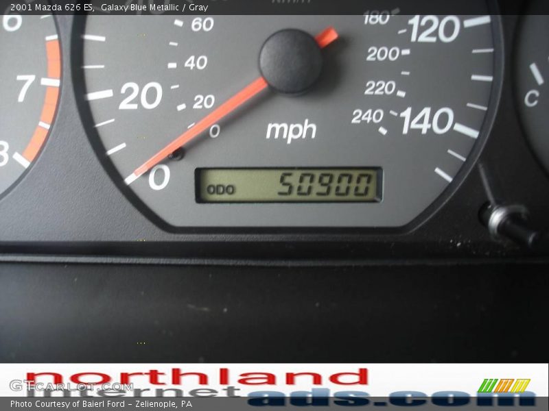 Galaxy Blue Metallic / Gray 2001 Mazda 626 ES