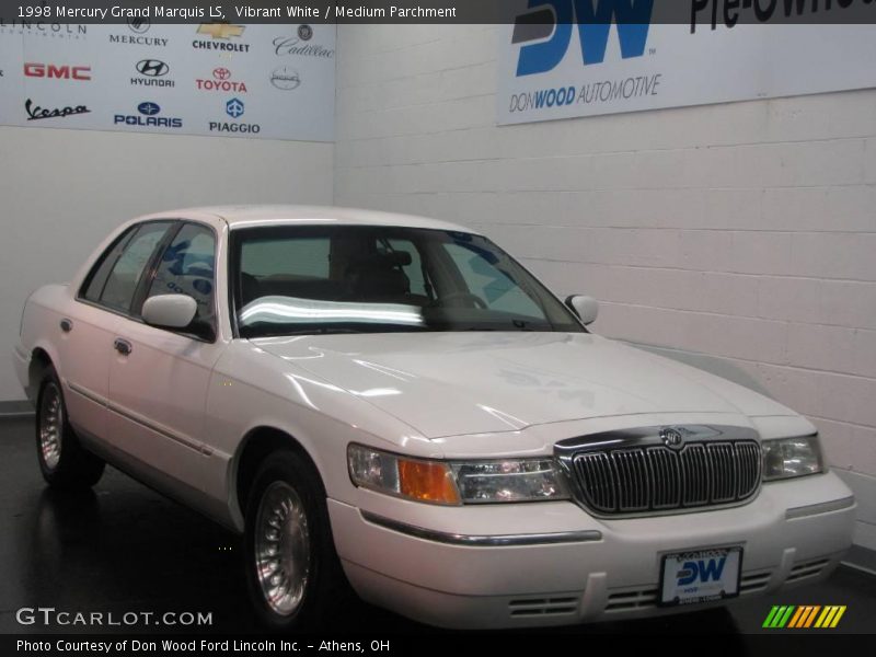 Vibrant White / Medium Parchment 1998 Mercury Grand Marquis LS