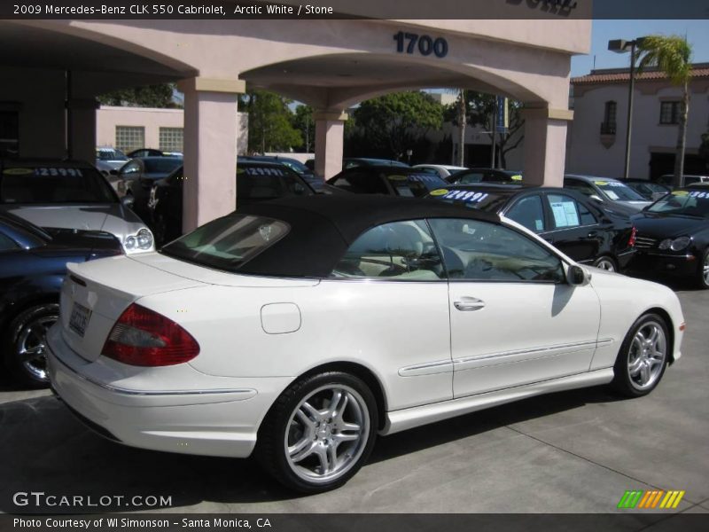 Arctic White / Stone 2009 Mercedes-Benz CLK 550 Cabriolet