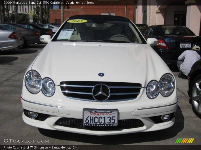 Arctic White / Stone 2009 Mercedes-Benz CLK 550 Cabriolet