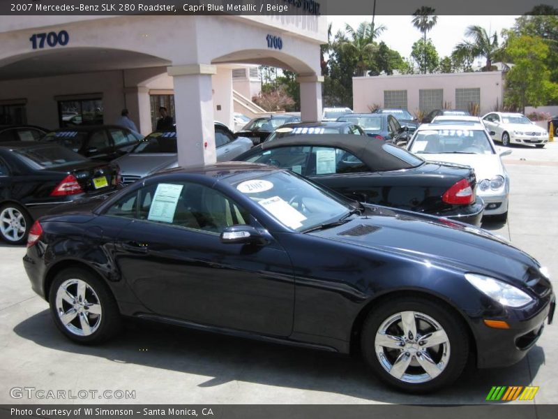 Capri Blue Metallic / Beige 2007 Mercedes-Benz SLK 280 Roadster