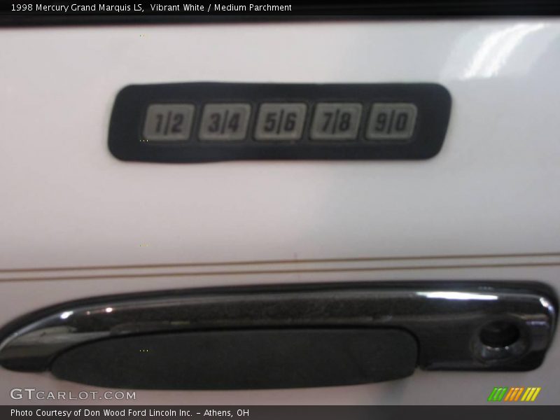 Vibrant White / Medium Parchment 1998 Mercury Grand Marquis LS
