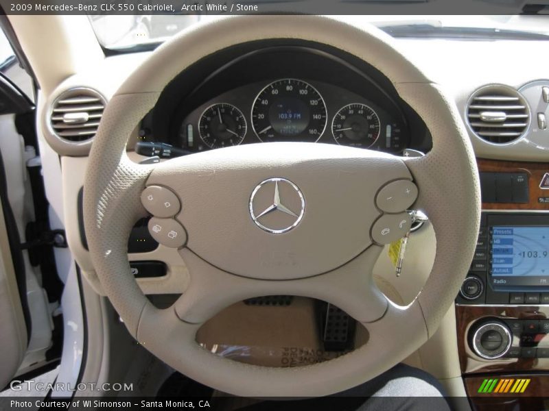 Arctic White / Stone 2009 Mercedes-Benz CLK 550 Cabriolet
