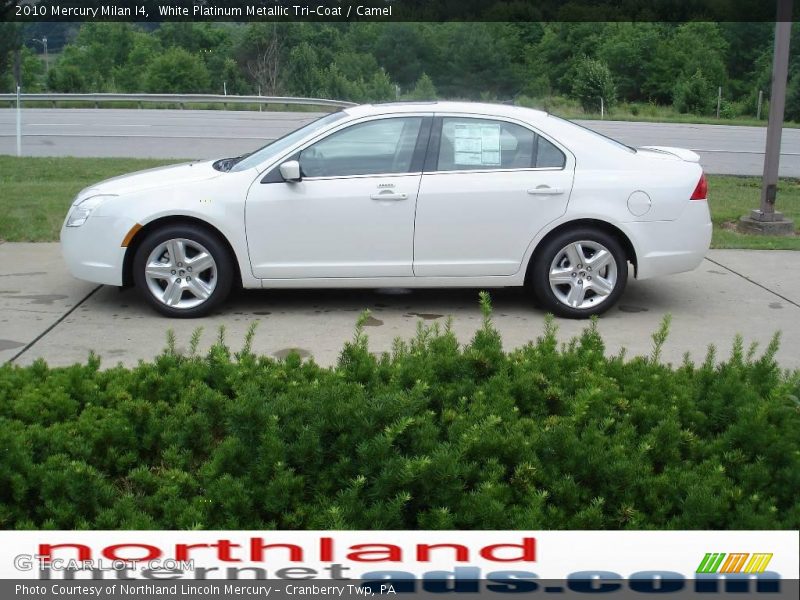 White Platinum Metallic Tri-Coat / Camel 2010 Mercury Milan I4