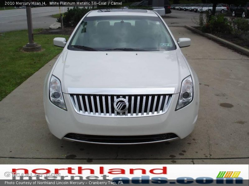 White Platinum Metallic Tri-Coat / Camel 2010 Mercury Milan I4