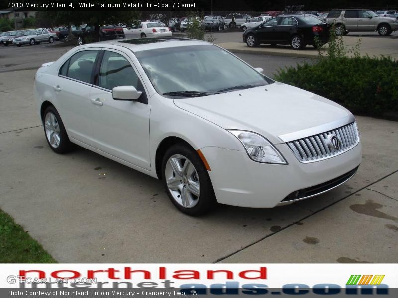 White Platinum Metallic Tri-Coat / Camel 2010 Mercury Milan I4