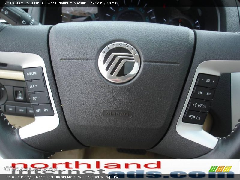 White Platinum Metallic Tri-Coat / Camel 2010 Mercury Milan I4