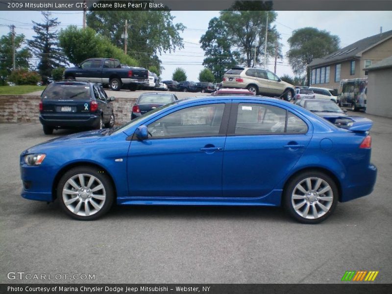 Octane Blue Pearl / Black 2009 Mitsubishi Lancer GTS