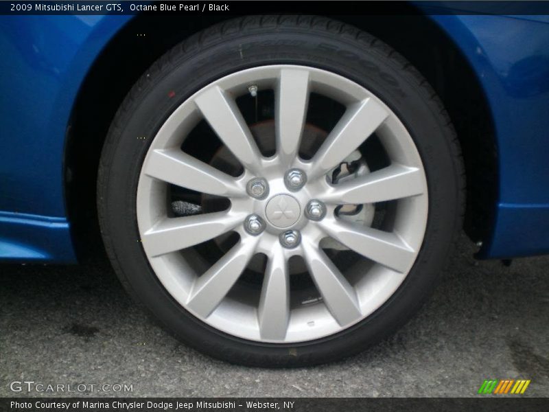 Octane Blue Pearl / Black 2009 Mitsubishi Lancer GTS