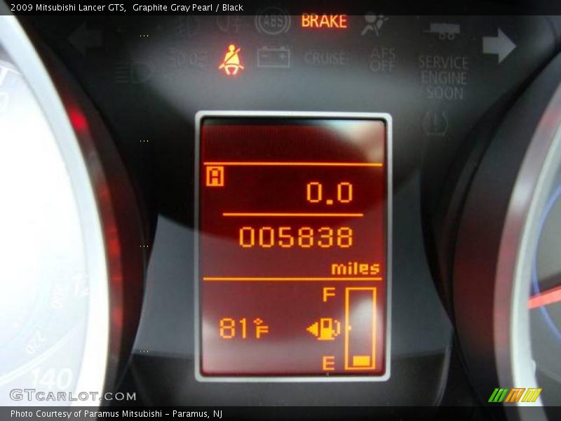 Graphite Gray Pearl / Black 2009 Mitsubishi Lancer GTS
