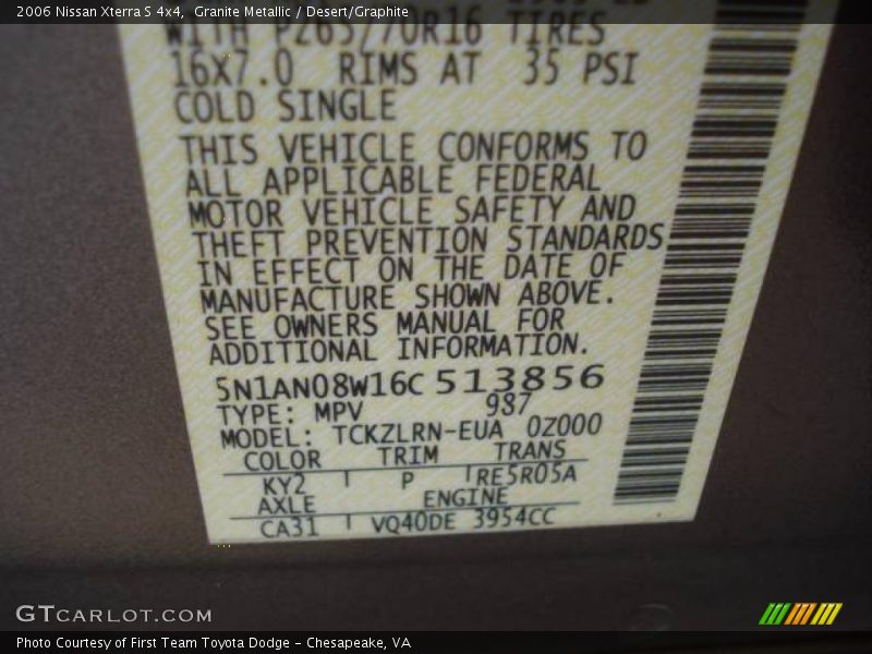Granite Metallic / Desert/Graphite 2006 Nissan Xterra S 4x4