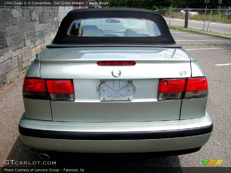 Sun Green Metallic / Warm Beige 2000 Saab 9-3 Convertible