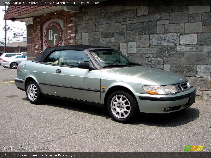 Sun Green Metallic / Warm Beige 2000 Saab 9-3 Convertible