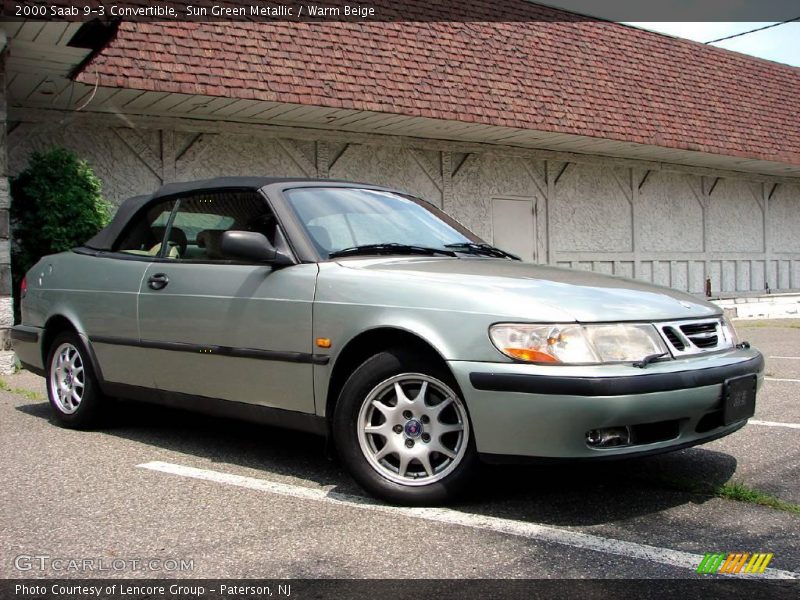 Sun Green Metallic / Warm Beige 2000 Saab 9-3 Convertible