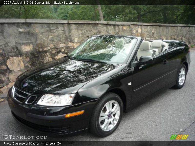 Black / Parchment 2007 Saab 9-3 2.0T Convertible