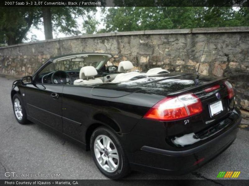 Black / Parchment 2007 Saab 9-3 2.0T Convertible