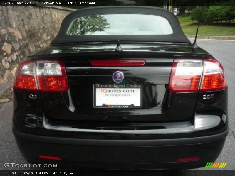 Black / Parchment 2007 Saab 9-3 2.0T Convertible