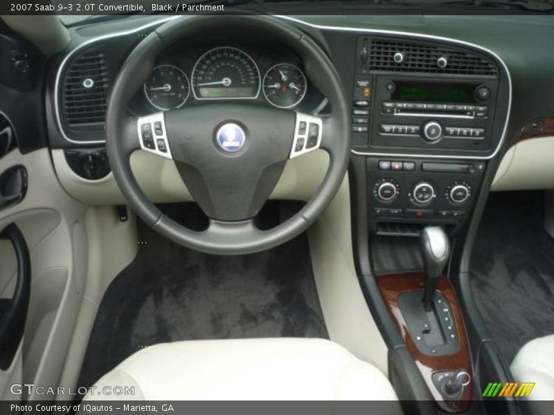 Black / Parchment 2007 Saab 9-3 2.0T Convertible