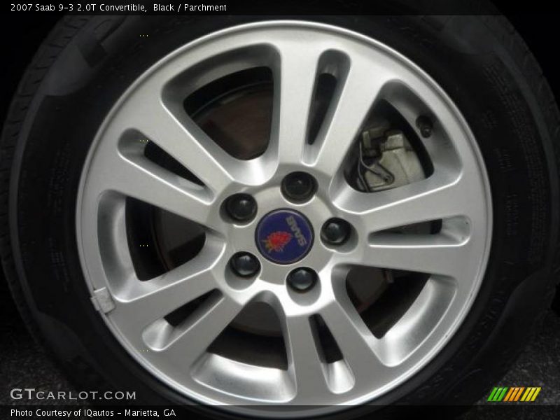 Black / Parchment 2007 Saab 9-3 2.0T Convertible