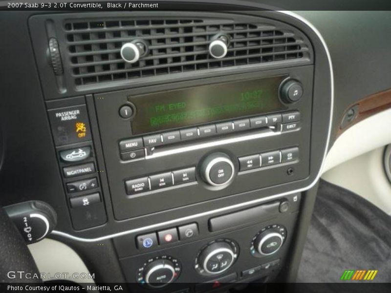 Black / Parchment 2007 Saab 9-3 2.0T Convertible