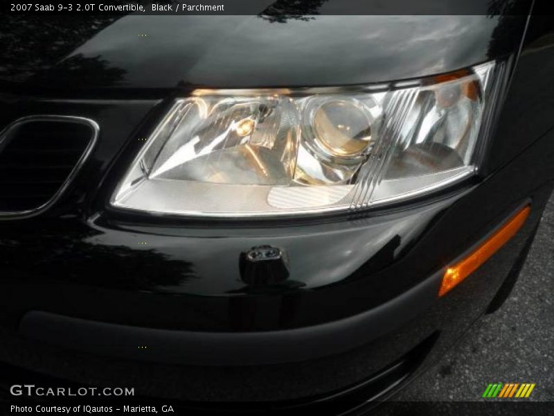 Black / Parchment 2007 Saab 9-3 2.0T Convertible