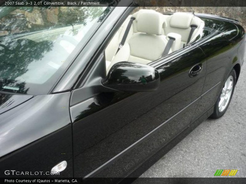 Black / Parchment 2007 Saab 9-3 2.0T Convertible