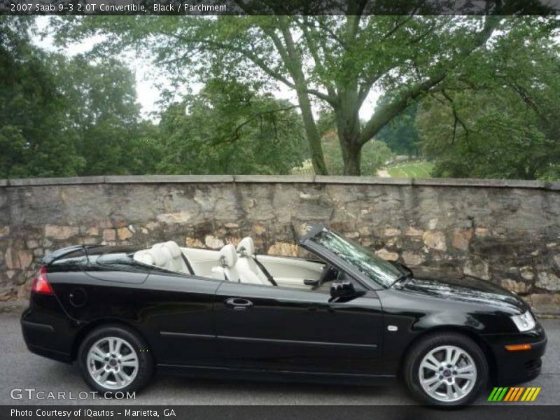 Black / Parchment 2007 Saab 9-3 2.0T Convertible