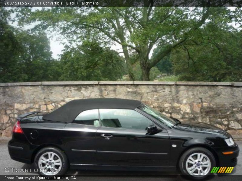 Black / Parchment 2007 Saab 9-3 2.0T Convertible