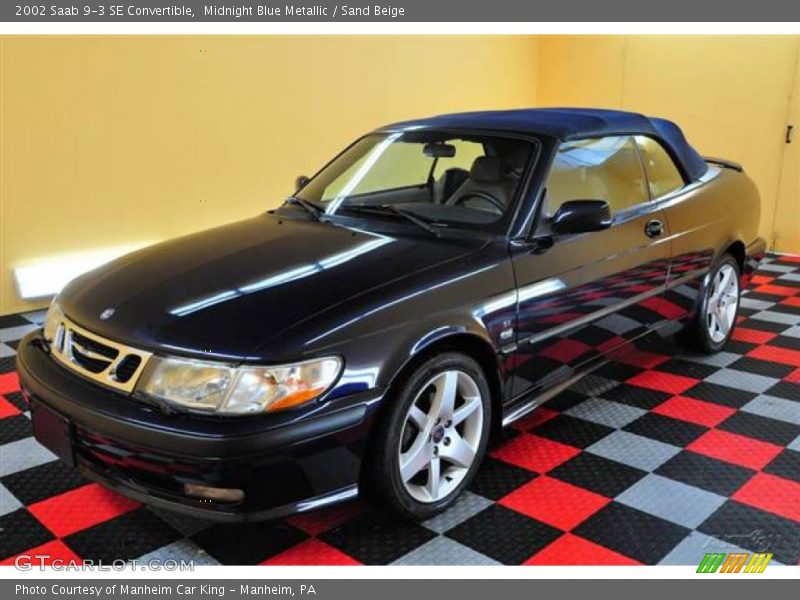 Midnight Blue Metallic / Sand Beige 2002 Saab 9-3 SE Convertible