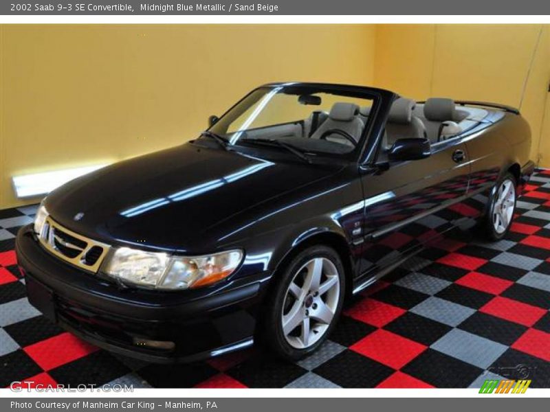 Midnight Blue Metallic / Sand Beige 2002 Saab 9-3 SE Convertible