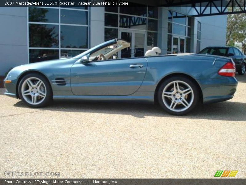 Aegean Blue Metallic / Stone 2007 Mercedes-Benz SL 550 Roadster
