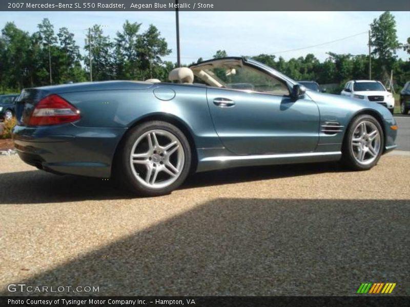 Aegean Blue Metallic / Stone 2007 Mercedes-Benz SL 550 Roadster