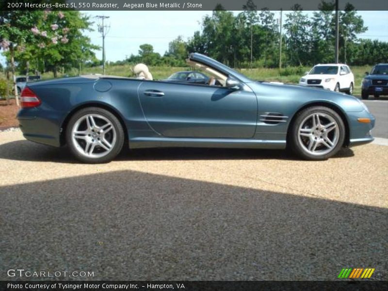 Aegean Blue Metallic / Stone 2007 Mercedes-Benz SL 550 Roadster