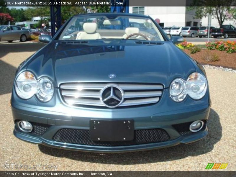 Aegean Blue Metallic / Stone 2007 Mercedes-Benz SL 550 Roadster
