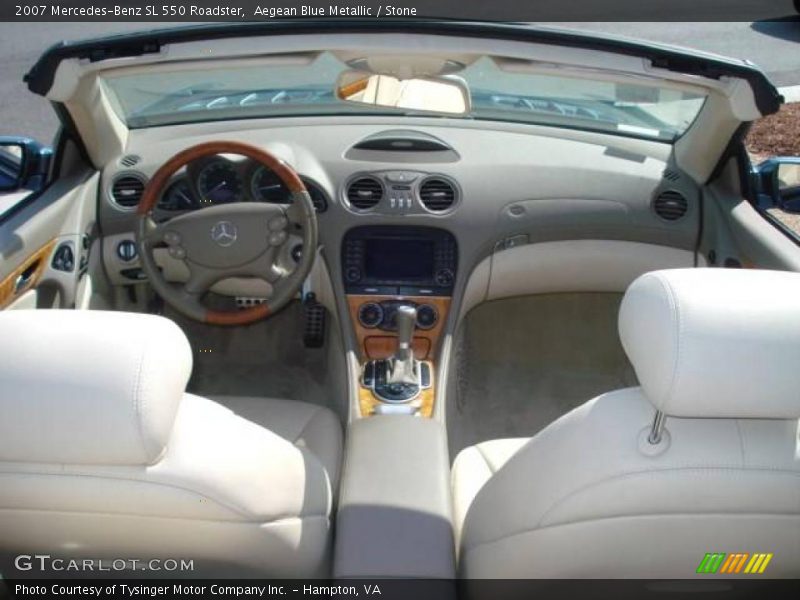 Aegean Blue Metallic / Stone 2007 Mercedes-Benz SL 550 Roadster