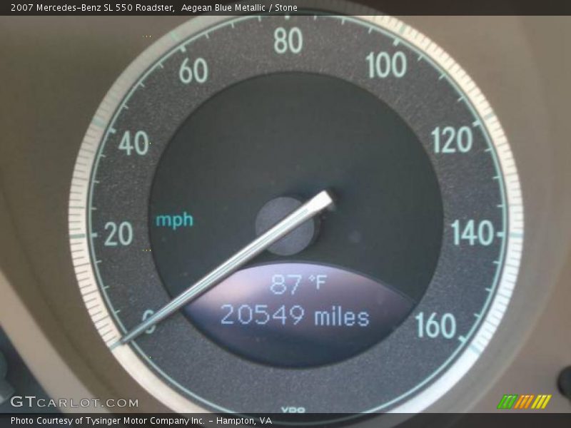 Aegean Blue Metallic / Stone 2007 Mercedes-Benz SL 550 Roadster