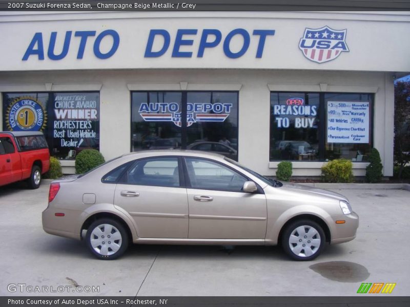 Champagne Beige Metallic / Grey 2007 Suzuki Forenza Sedan