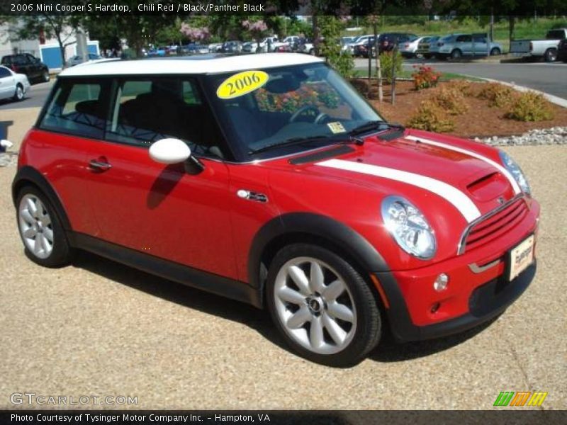 Chili Red / Black/Panther Black 2006 Mini Cooper S Hardtop