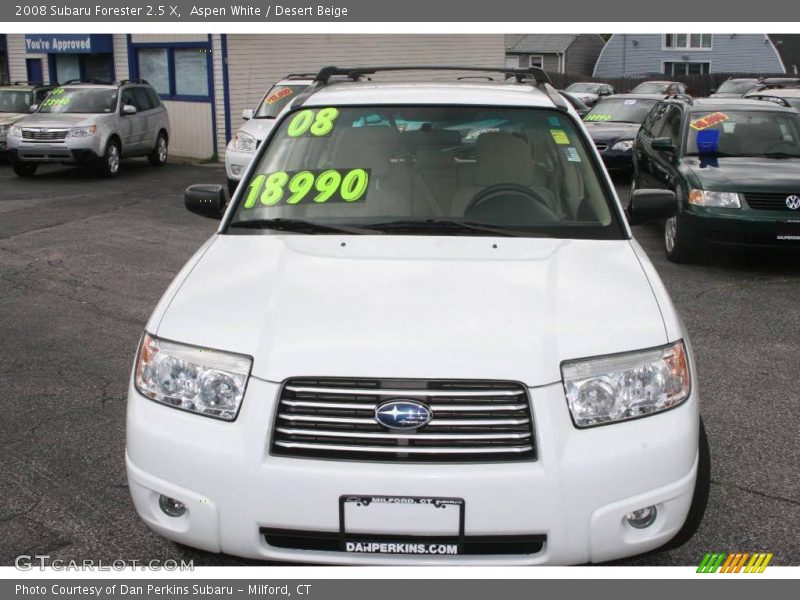 Aspen White / Desert Beige 2008 Subaru Forester 2.5 X