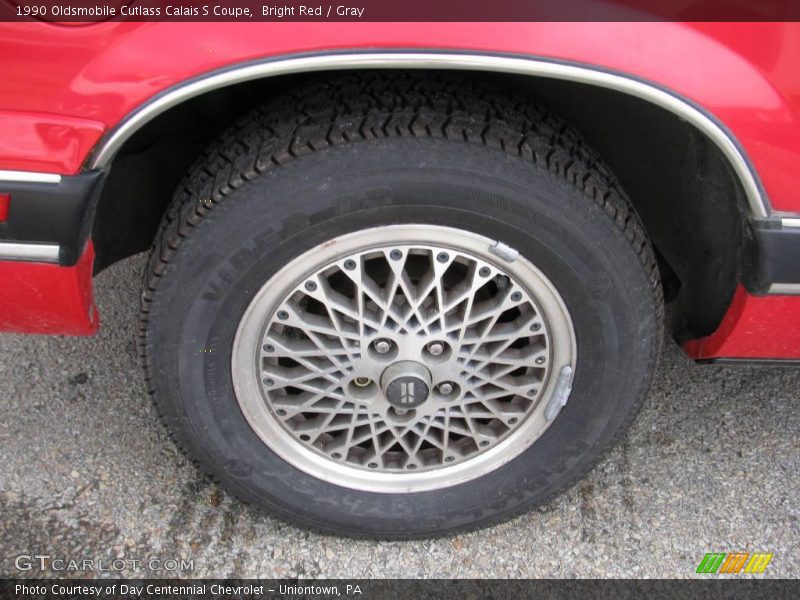 Bright Red / Gray 1990 Oldsmobile Cutlass Calais S Coupe